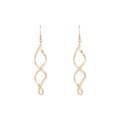 Gold Wave Drop Earrings