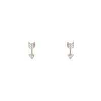 Rhodium Arrow Diamante Stud Earrings