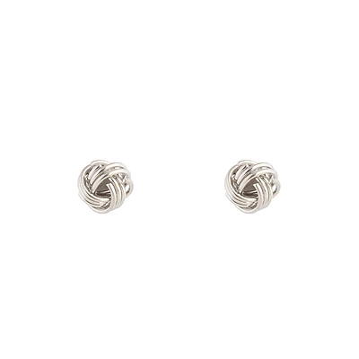 Silver Mini Knot Stud Earrings