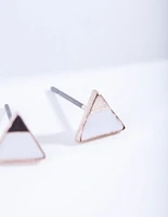 Metallic Tip Triangle Stud Earrings