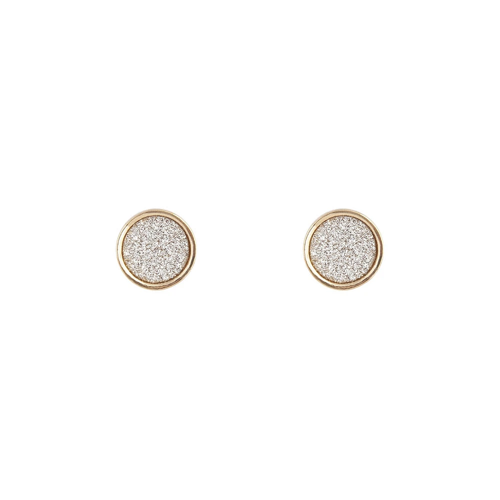 Round Glitter Stud Earrings