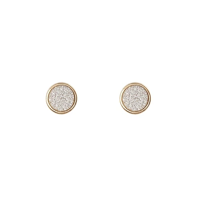 Round Glitter Stud Earrings