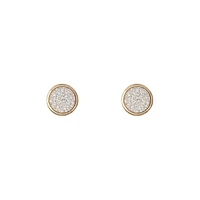 Round Glitter Stud Earrings