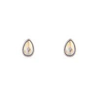 Silver Reflective Teardrop Earrings