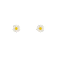 White Daisy Love Stud Earrings