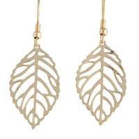 Gold Filigree Leaf Drop Earrings