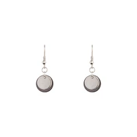 Double Metal Disc Drop Earrings