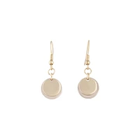 Mixed Metal Double Disc Drop Earrings