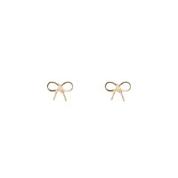 Gold Twist Bow Stud Earrings