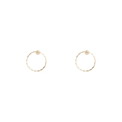 Gold Open Circle Stud Earrings