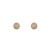 Gold Etched Disc Earrings