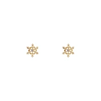 Gold Snowflake Stud Earrings