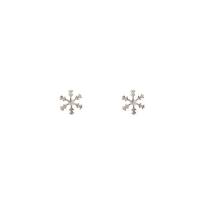 Rhodium Snowflake Stud Earrings