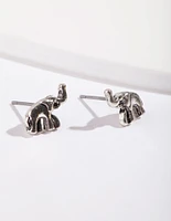 Silver Mini Elephant Stud Earrings