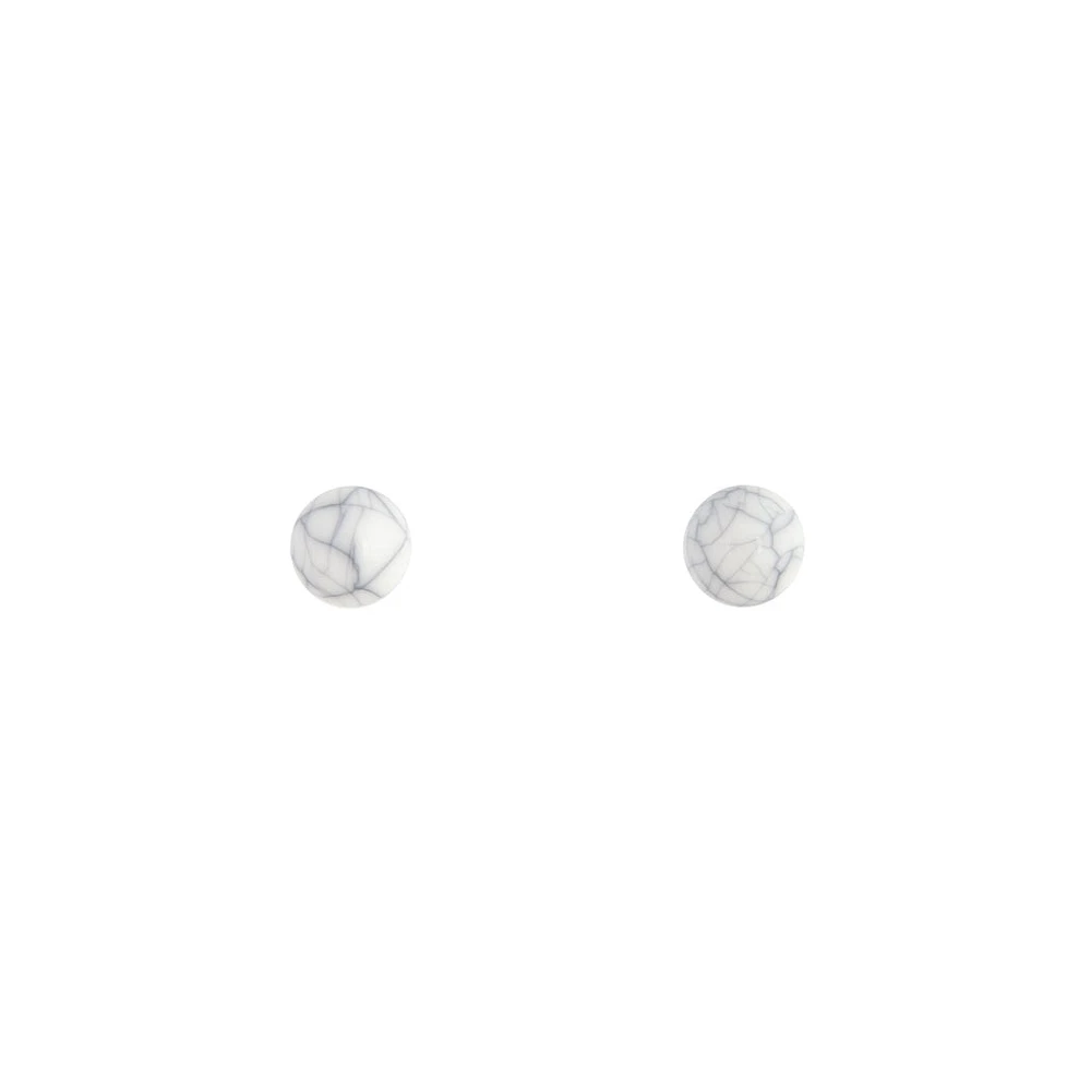 Marble Cracked Ball Stud Earrings