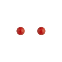 Cracked Red Ball Stud Earrings