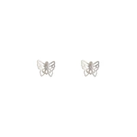 Silver Butterfly Filigree Stud Earrings