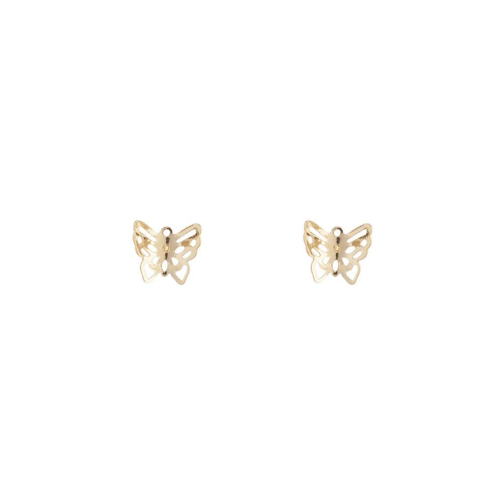 Gold Filigree Butterfly Stud Earrings