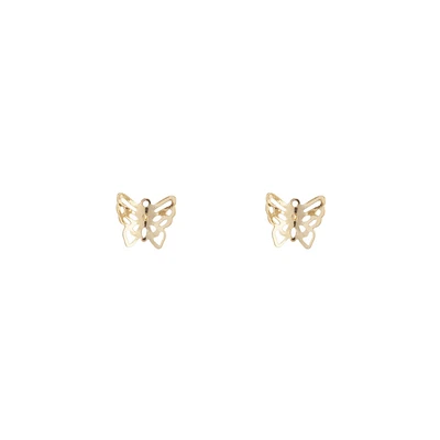 Gold Filigree Butterfly Stud Earrings