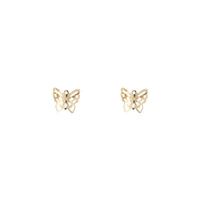 Gold Filigree Butterfly Stud Earrings