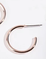 Rose Gold Mini Plain Hoop Earrings