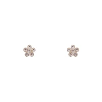 Sterling Silver Mini Diamante Flower Stud Earrings