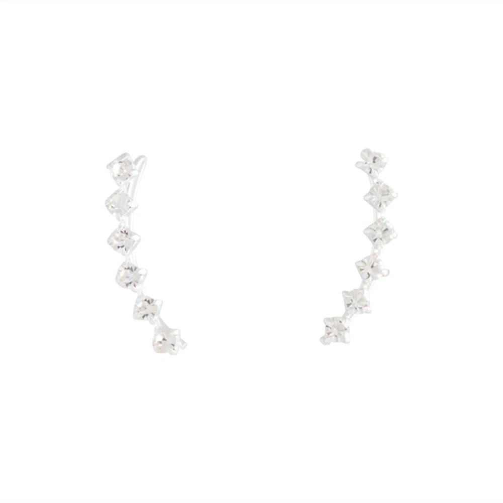 Sterling Silver Diamante Ear Pin