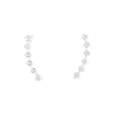 Sterling Silver Diamante Ear Pin