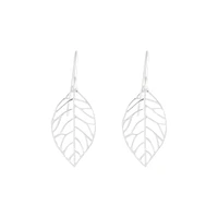 Sterling Silver Leaf Drop Earrings