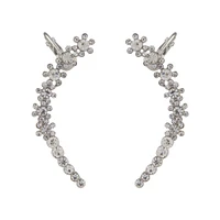 Diamante Double Flower Ear Cuff Pack