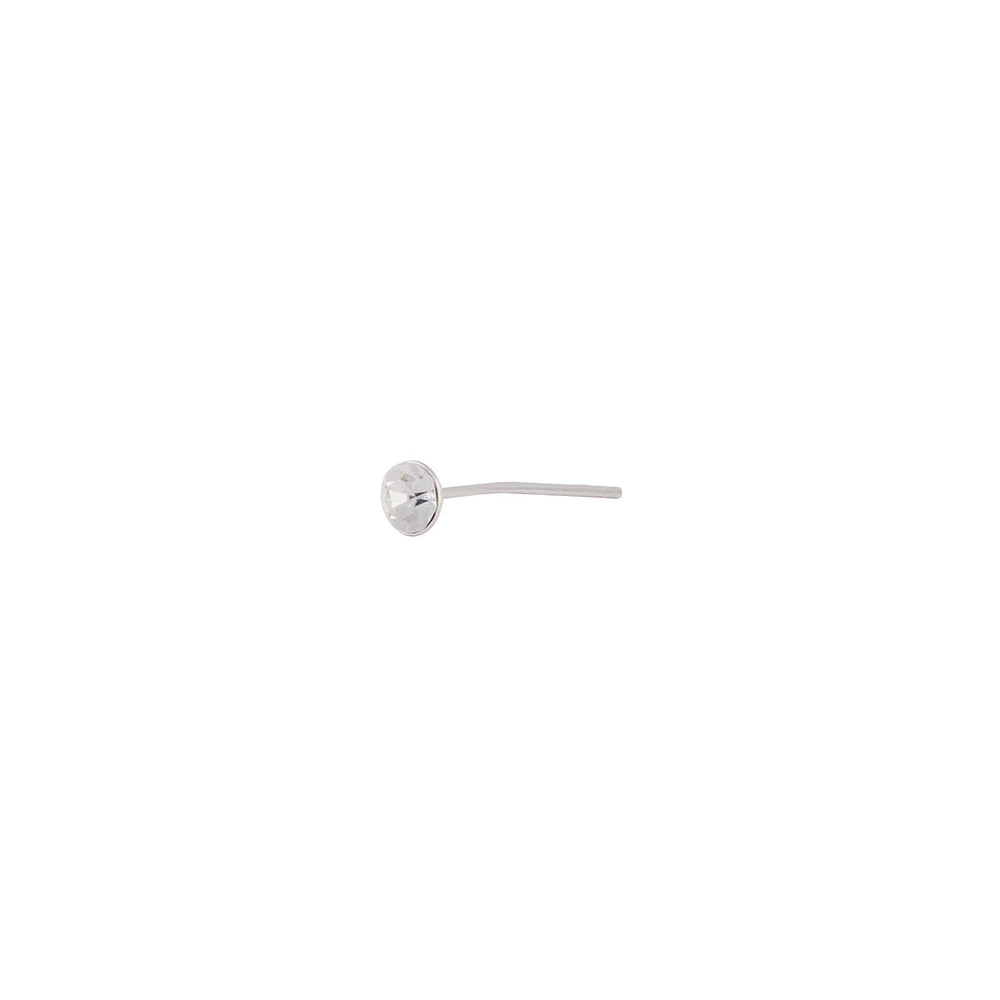 Sterling Silver Single Diamante Nose Stud