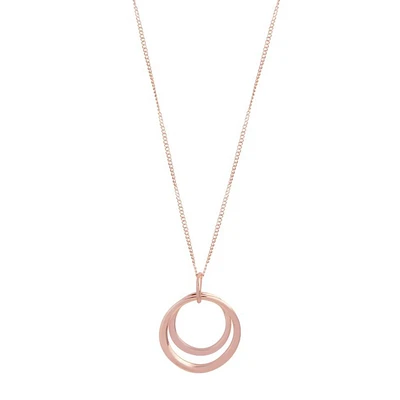 Rose Gold Double Circle Long Necklace