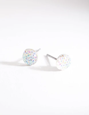 Glittery Jelly Dome Stud Earrings