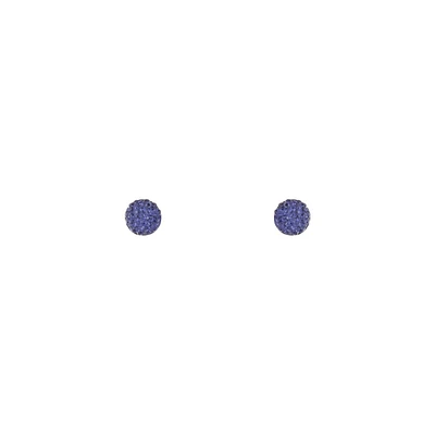 Dark Purple Dome Stud Earrings