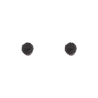 Black Mini Fireball Stud Earrings