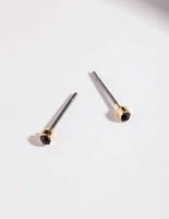 Black Tiny Diamante Stud Earrings