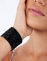 Black Multi Diamante Stretch Bracelet