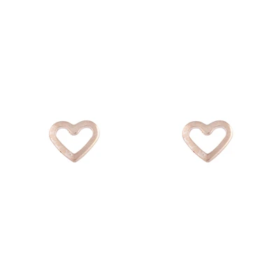 Rose Gold Open Heart Stud Earrings