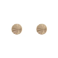 Gold Textured Wheel Stud Earrings