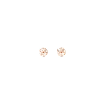 Rose Gold Texture Knot Stud Earrings