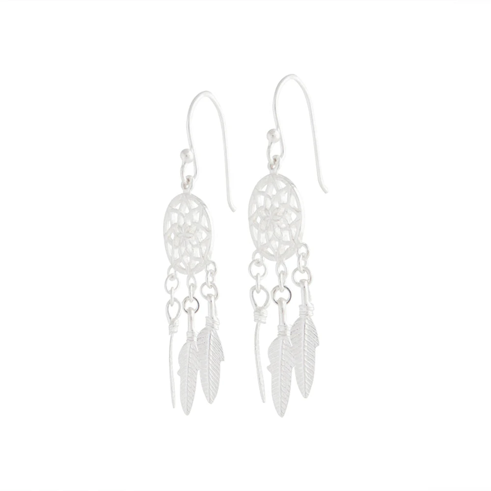 Sterling Silver Dreamcatcher Earrings