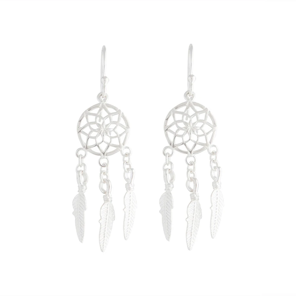 Sterling Silver Dreamcatcher Earrings