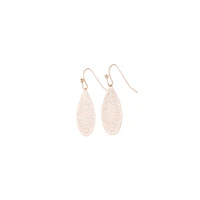 Rose Gold Filigree Lace Tear Drop Earrings