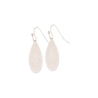 Rose Gold Filigree Lace Tear Drop Earrings