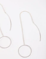 Silver Circle Thread Earrings