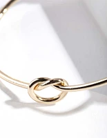 Fine Gold Knotted Open Cuff