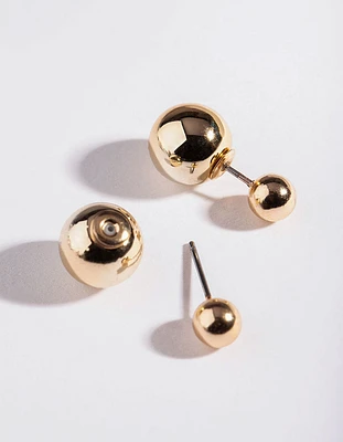 Gold Polished Jacket Earrings