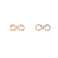 Rose Gold Infinity Diamante Stud Earrings