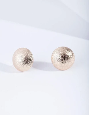 Gold Sparkle Button Earrings