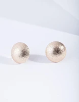 Gold Sparkle Button Earrings